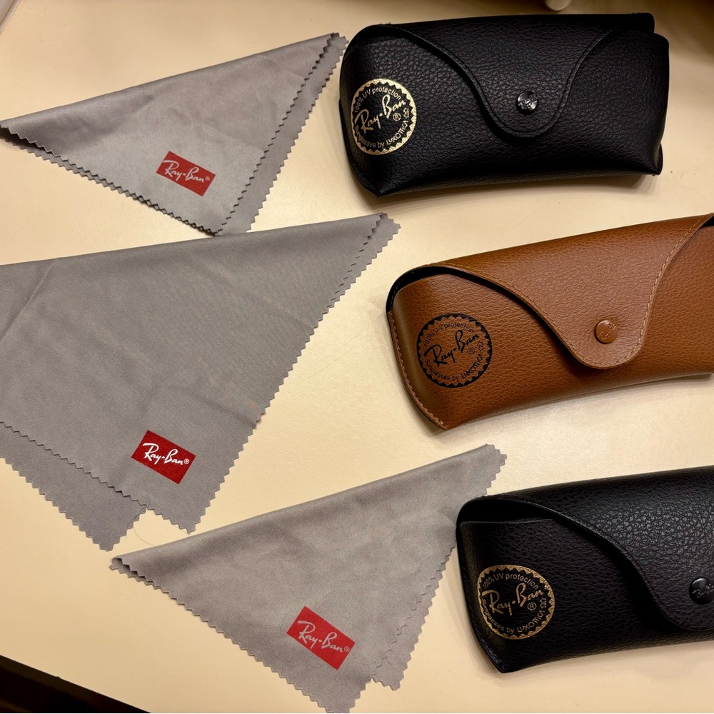 3 Ray-Ban Black and Brown Eyewear Cases